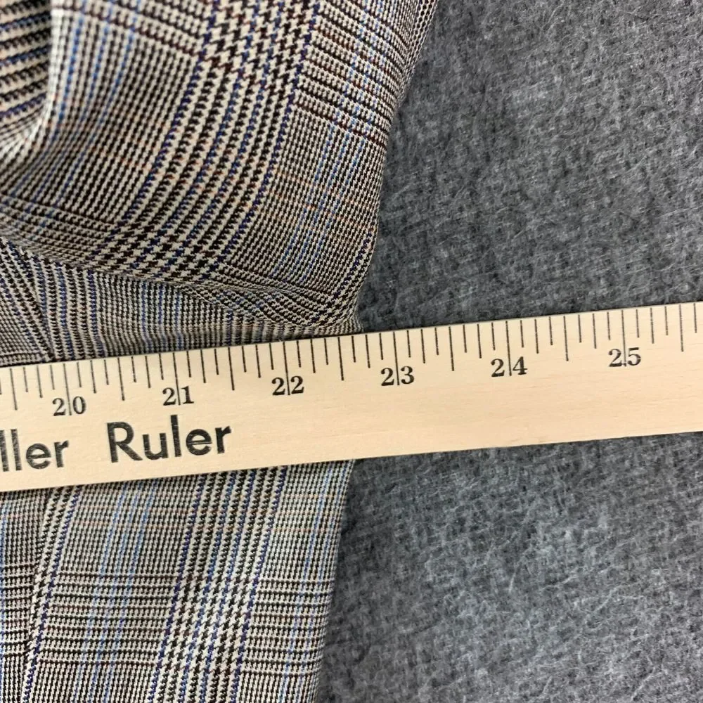 Jos A Bank Blazer Mens 42RG Brown Glen Check‎ Wool Gordon Houndstooth Sport Coat